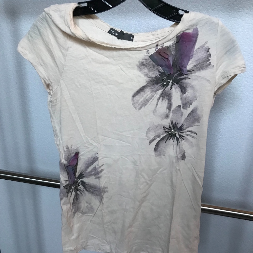 J. Crew Black and White Flower Shirt